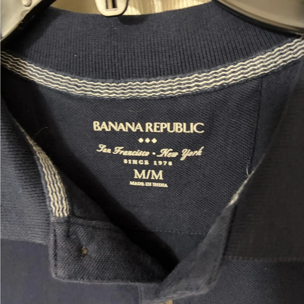 Banana Republic Navy Blue Cotton Piqué Polo Shirt Men’s Medium
